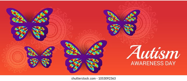 Vector illustration of a Background for Autism Awareness Day.