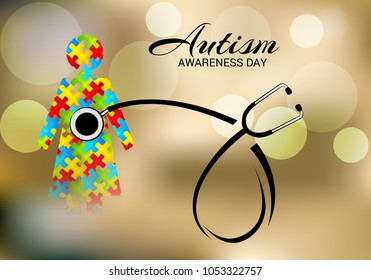Vector illustration of a Background for Autism Awareness Day.