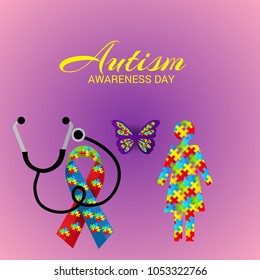 Vector illustration of a Background for Autism Awareness Day.