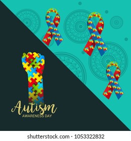 Vector illustration of a Background for Autism Awareness Day.