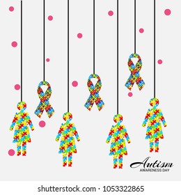 Vector illustration of a Background for Autism Awareness Day.