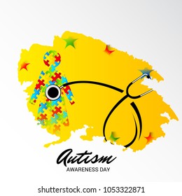 Vector illustration of a Background for Autism Awareness Day.