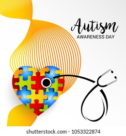 Vector illustration of a Background for Autism Awareness Day.
