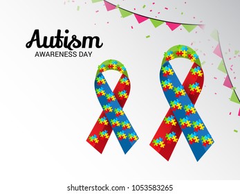 Vector illustration of a Background for Autism Awareness Day.