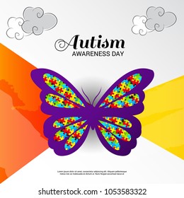 Vector illustration of a Background for Autism Awareness Day.