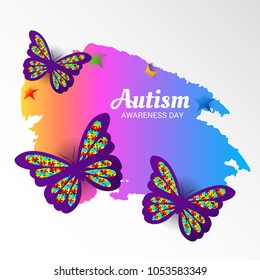 Vector illustration of a Background for Autism Awareness Day.