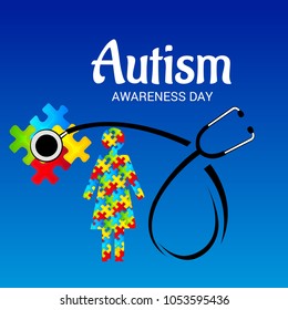 Vector illustration of a Background for Autism Awareness Day.