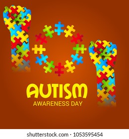 Vector illustration of a Background for Autism Awareness Day.