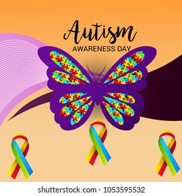 Vector illustration of a Background for Autism Awareness Day.