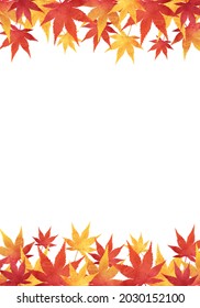 Vector illustration background of autumn leaves (frame)