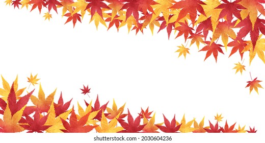 Vector illustration background of autumn leaves (frame)