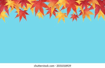 Vector illustration background of autumn leaves (frame)