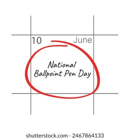 Vector illustration of a Background for Ballpoint Pen Day. June 10.