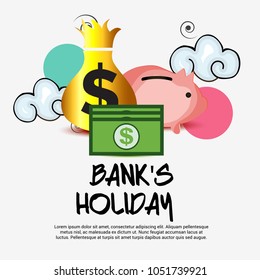 Vector illustration of a Background for Bank's Holiday.