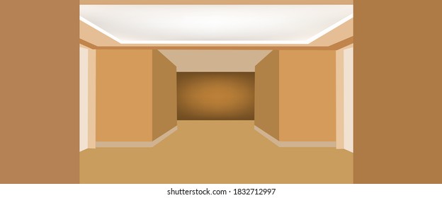 Vector illustration Background banner Empty office room