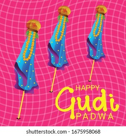 Vector illustration of a Background or Banner for Happy Gudi Padwa.