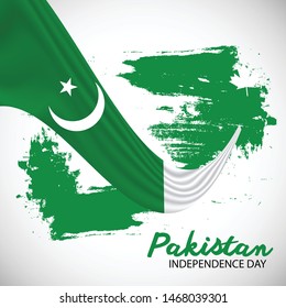 Vector illustration of a background or banner for Pakistan Independence Day.