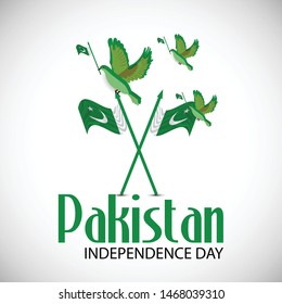 Vector illustration of a background or banner for Pakistan Independence Day.
