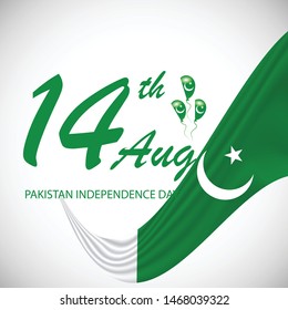 Vector illustration of a background or banner for Pakistan Independence Day.