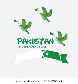 Vector illustration of a background or banner for Pakistan Independence Day.