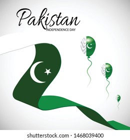 Vector illustration of a background or banner for Pakistan Independence Day.