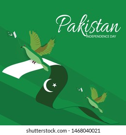 Vector illustration of a background or banner for Pakistan Independence Day.