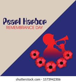 Vector illustration of a background or banner for Pearl Harbor Remembrance Day.