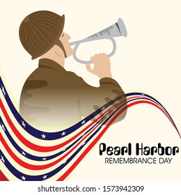 Vector illustration of a background or banner for Pearl Harbor Remembrance Day.