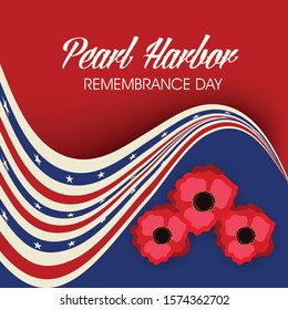 Vector illustration of a background or banner for Pearl Harbor Remembrance Day.