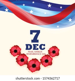 Vector illustration of a background or banner for Pearl Harbor Remembrance Day.