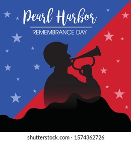 Vector illustration of a background or banner for Pearl Harbor Remembrance Day.