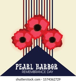 Vector illustration of a background or banner for Pearl Harbor Remembrance Day.