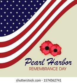 Vector illustration of a background or banner for Pearl Harbor Remembrance Day.
