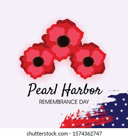 Vector illustration of a background or banner for Pearl Harbor Remembrance Day.