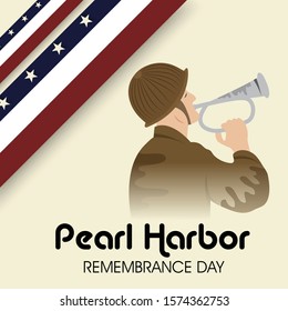 Vector illustration of a background or banner for Pearl Harbor Remembrance Day.