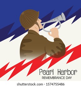 Vector illustration of a background or banner for Pearl Harbor Remembrance Day.