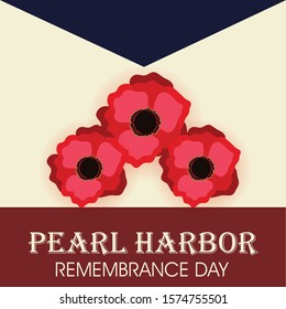 Vector illustration of a background or banner for Pearl Harbor Remembrance Day.