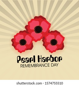 Vector illustration of a background or banner for Pearl Harbor Remembrance Day.