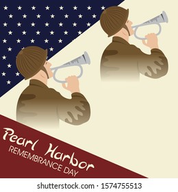 Vector illustration of a background or banner for Pearl Harbor Remembrance Day.