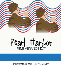 Vector illustration of a background or banner for Pearl Harbor Remembrance Day.
