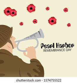 Vector illustration of a background or banner for Pearl Harbor Remembrance Day.
