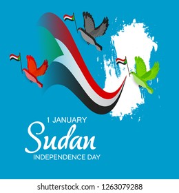 Vector illustration of a background or banner for Sudan Independence Day.