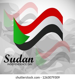 Vector illustration of a background or banner for Sudan Independence Day.