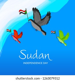 Vector illustration of a background or banner for Sudan Independence Day.