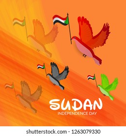 Vector illustration of a background or banner for Sudan Independence Day.