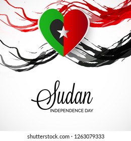 Vector illustration of a background or banner for Sudan Independence Day.