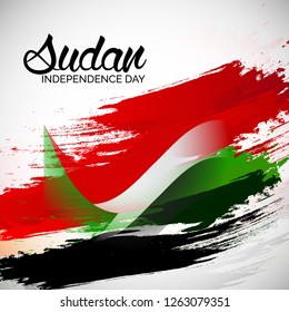 Vector illustration of a background or banner for Sudan Independence Day.