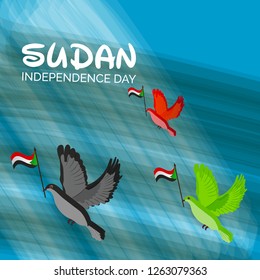 Vector illustration of a background or banner for Sudan Independence Day.