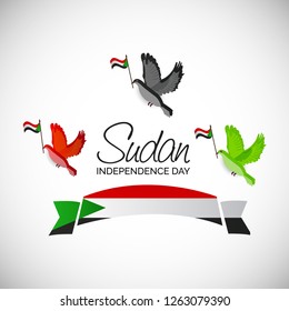 Vector illustration of a background or banner for Sudan Independence Day.