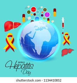 Vector illustration of a background or banner for World Hepatitis Day.